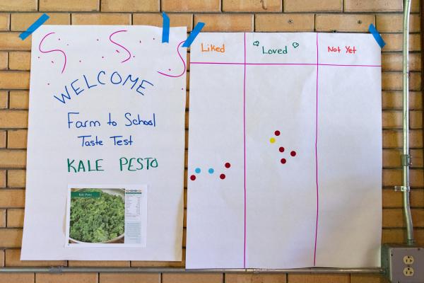 The kale pesto was put up for an Institute-wide taste test, a tool many cafeterias and early childhood programs utilize to gather feedback from students as they try new foods.